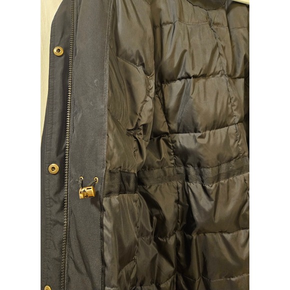 Lands End Womens Black Long Down Parka Hooded Winter Coat Size S 6-8 - Picture 8 of 14